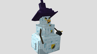 Evil Snowman Front 3d 3d design 3d model character character design flat design graphic design low poly minecraft modelling pixel pixel art voxel voxel art