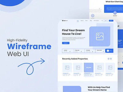High Fidelity Wireframe Web UI design graphic design high fidelity wireframe landing page ui web ui website