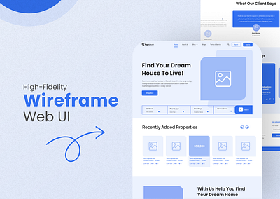 High Fidelity Wireframe Web UI design graphic design high fidelity wireframe landing page ui web ui website