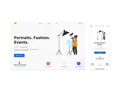 Landing Page design ux photography ui