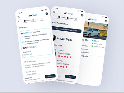 ADCRent, a car renting service app design dailyui mobile design uidesign user experience ux ui webdesign