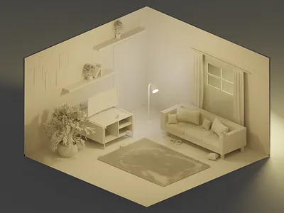 Room 3d b3d blender 3d illustration photoshop