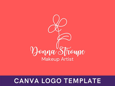 Premade Line Art Floral Logo Template brand identity branding canva design feminine logo floral logo flower logo logo logo design logomark template