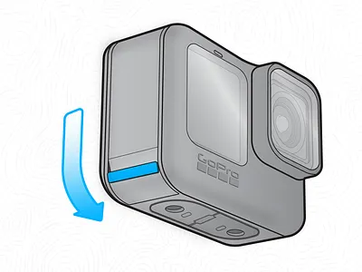 Battery replacement art battery camera design gopro illustration instruction instructional instructional design map technical technical drawing technical illustration vector video