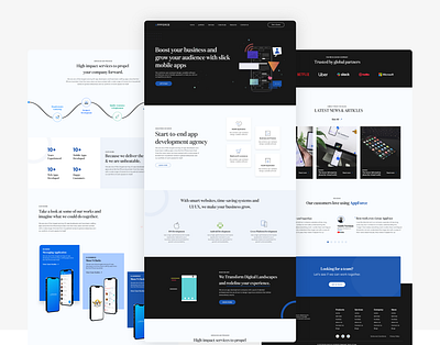 Appforce Landing Page - App Development Company adobe xd app designing desgin design development company figma landing page landingpage software company ui uiux ux website designing