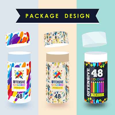 Offensive Colored Pencils - Package Design box branding design graphic design illustration logo package pencil vector