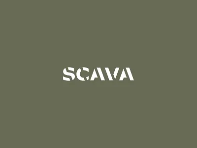 scava logotype branding construction excavation letter logo logotype stencil