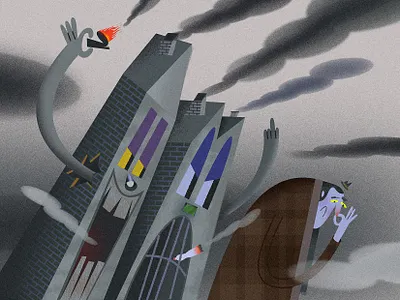 S M 💀 G adobe photoshop autumn branding cancer character design editorial healt horror illustration smog smoke terror