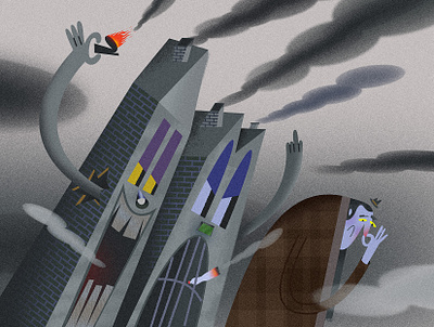 S M 💀 G adobe photoshop autumn branding cancer character design editorial healt horror illustration smog smoke terror