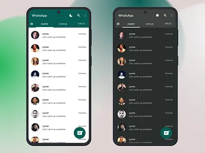 WhatsApp light/dark mode accessibility concept design u ui ui design