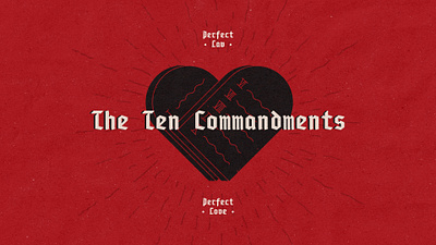 The Ten Commandments bold church flyer graphic design illustration lettering minimalist poster sermon series typography vector