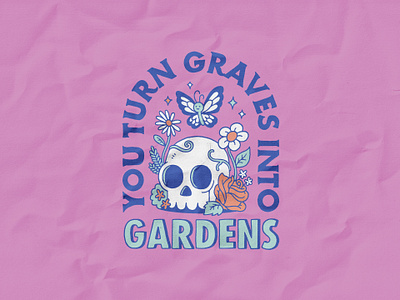 Graves into Gardens graphic design illustration lettering mascot minimalist retro shirt design typography vintage