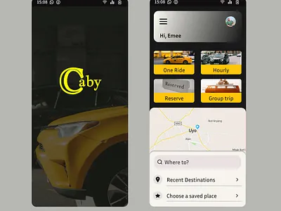 Cab company app app branding design logo ui ui ux ux
