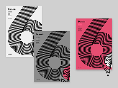 06 Dribbble Kraków Meetup - Posters branding digit letter pink poster retro six typography wave