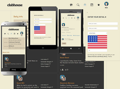 Club House Clone graphic design ui