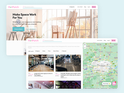 HotPatch dailyui design e commerce landing map marketplace search service space ui ux web development