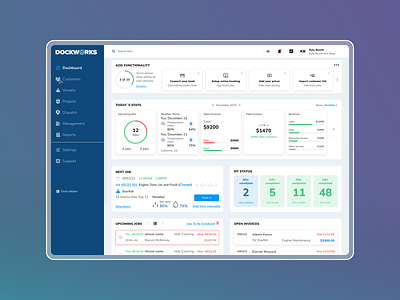 Dockworks Dashboard Functionality board boat control panel control panel ui dash dashboard dashboard platform dashboard ui desktop app desktop application panel ui ui user experience dashboard user interface ux vessel web application web based web platform webapp