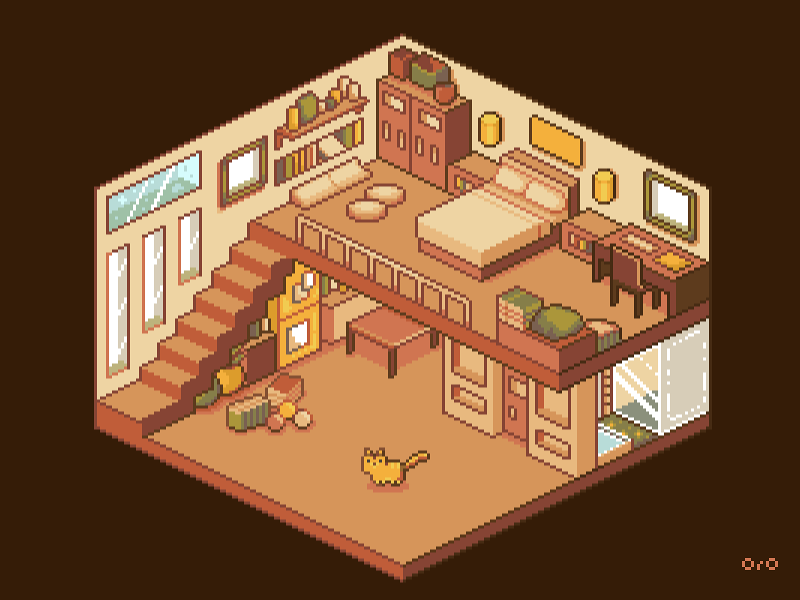 House For Cat #2 [pixel art] animation cat cute design game art game design illustration isometric pixel