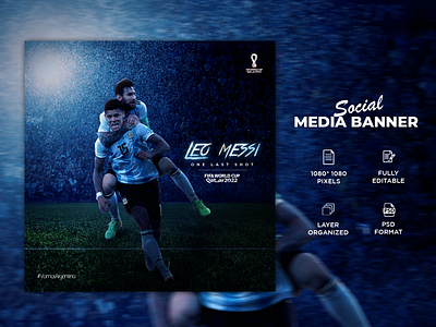 Lionel Messi - Argentina Poster Design albiceleste argentina design fifa world cup football futbol graphic lionelmessi messi poster qatar 2022 soccer social media sports vamos argentina