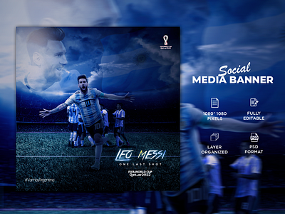 Lionel Messi - Argentina Poster Design albiceleste argentina design fifa world cup football futbol graphic laalbiceleste lionelmessi messi poster qatar 2022 social media sports vamos argentina