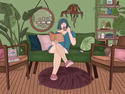 Book and Coffee artgallery artist artwork character conceptart design digital digitalart earth freelancer homedecor illustration illustrator metime nature procreate