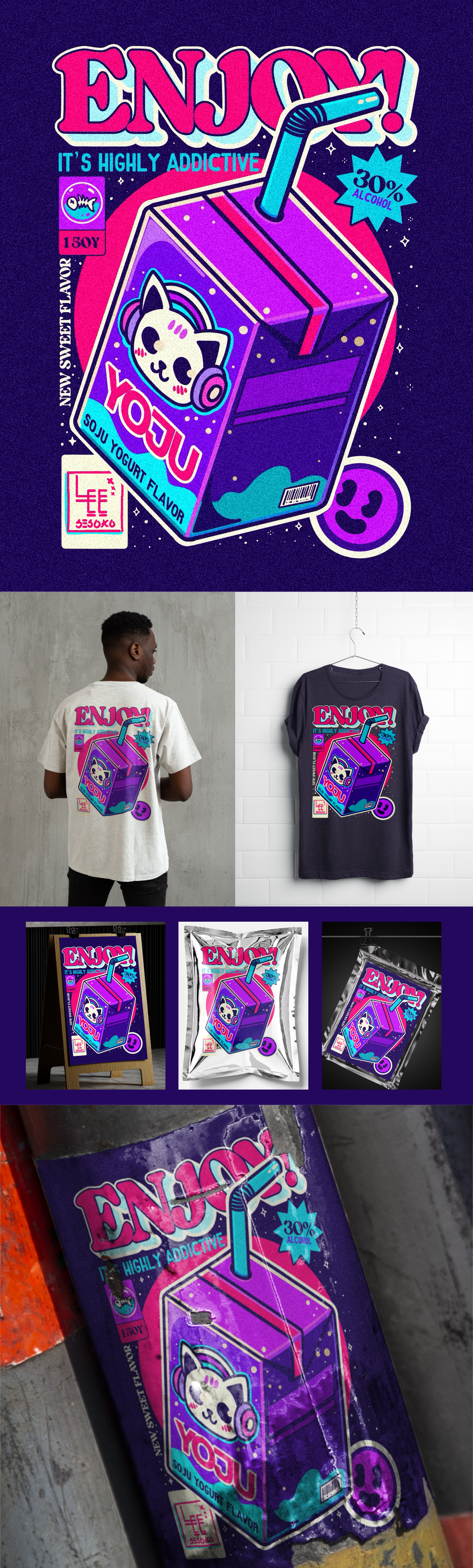 ENJOY! A poster magazine inspired branding design illustration magazine mockups poster procreate shirt t shirt