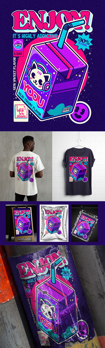 ENJOY! A poster magazine inspired branding design illustration magazine mockups poster procreate shirt t shirt