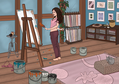 Painting Studio adobe artgallery artist artoftheday artwork character conceptart creative design digital freelancer happy illustraionartist illustration illustrator procreate