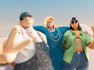 Characters 3d c4d illustration visual