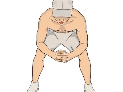 Exercise Pose 2d illustration a man with cap cap exercise exercise pose graphic design illustration man man illustration people illustration tanmoyn vector illustration workout workout pose yoga