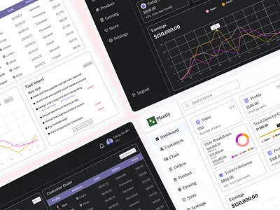Plantly - Ecommerce dashboard (Light and dark mode) app dashboard design ecommerce plantly prodcutdesign ui uidesign uidesigner uiux ux uxdesign uxdesigner web