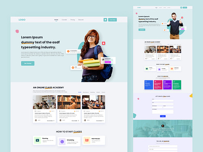Education Website app design graphic design minimal ui ux vector