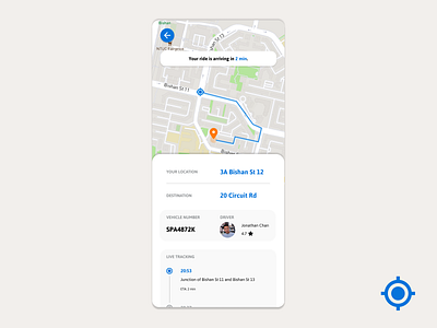 DailyUI Challenge 020: Location Tracker challenge dailyui design location map mobile movement screen tracking transport ui uxui