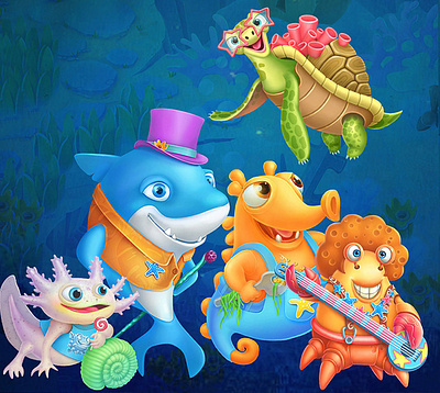 Sea Team 2d 3d 3d art 3dmodeling 3dsmax argent art branding character concept design environment game design games graphic design illustration logo ui ux vector