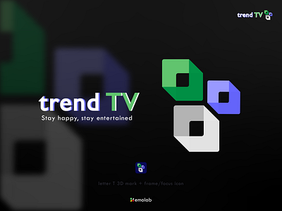 trend TV 3d adobe app icon branding chanel logo company concept creative design graphic design illustration landing page letter logo logo minimal t letter logo ui vector website