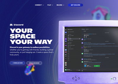 Discord Hero Section Redesign design discord free hero landing page redesign template theme ui