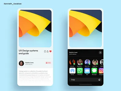 Social Share #DailyUi #Day10 app blog design figma mobileapp mobileui ui uidesign uiux