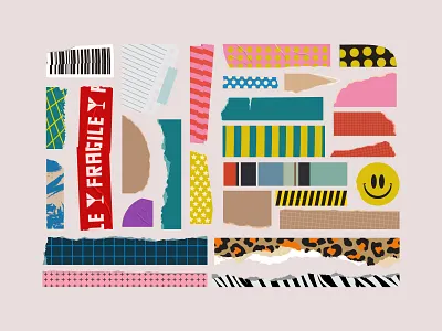 Torn Paper Collage Frame Separated branding collage design graphic design illustration paper pattern retro ripped ripped paper torn torn paper vector vintage