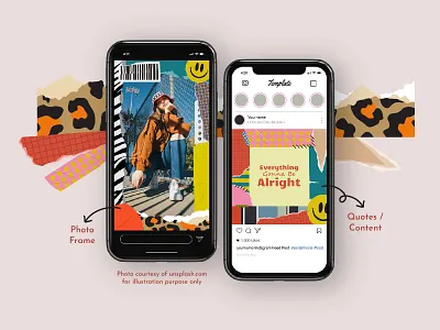 Collage Torn Paper Frame Applied on Instagram collage design graphic design hipster illustration paper pattern retro ripped ripped magazine tape torn torn paper vector vintage