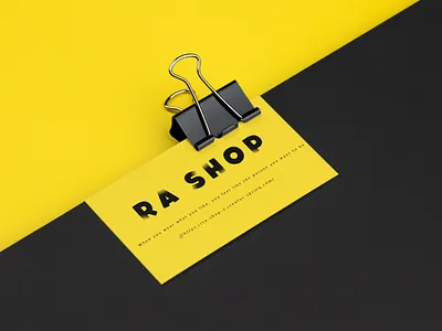Business Card RA SHOP 3d animation branding graphic design logo motion graphics ui