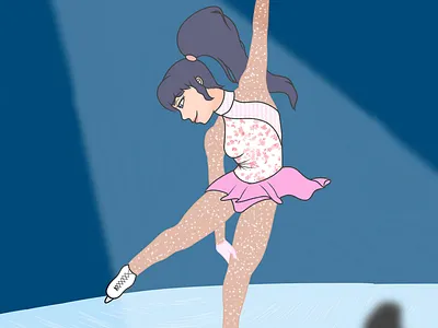 Marinette as a Figure Skater childrens art digital 2d digital artwork fanart figure skating illustration miraculous ladybug miraculous ladybug fanart