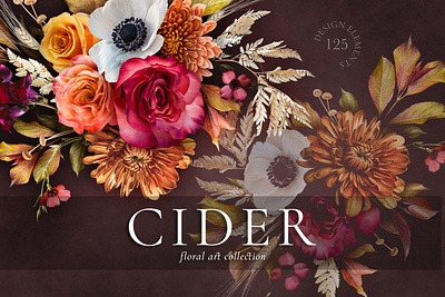 Autumn Cider Floral Clip Art Collection autumn clipart design fall floral flower