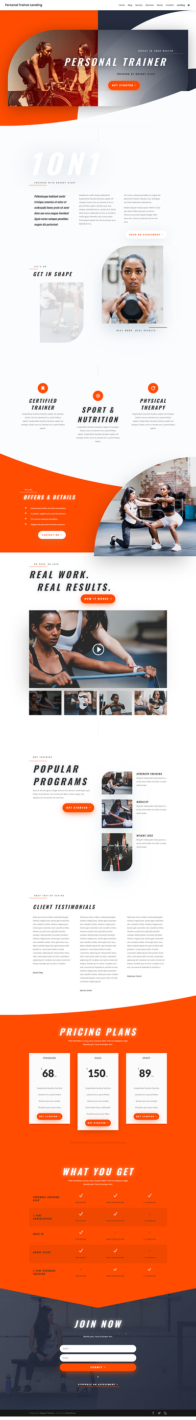 WordPress Gym Website Landing Page Design By Elementor Pro branding clean design designer dribbble elementor pro fitness health illustration landing landing page landingpage responsive template ui ux web web design website design wordpress website