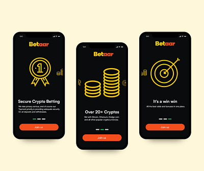 Betaar onboarding screen app bitcoin design designer finance fintech illustration ui vector wallet web3