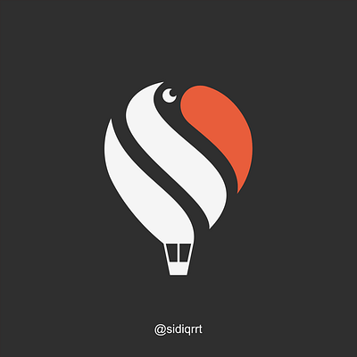 AIR BALLOON + TOUCAN design graphic design icon logo minimal vector