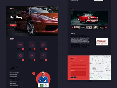 Car Repair Website Design - Web Design adobe xd car repair website car website car website desgin cars design landing page landing page design mechanic website mobile app design modern design professional website red car red web design repairing website design services landing page ui design ux design web design website design