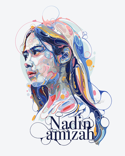 Nadin Amizah abstract colorful design digitalart graphic design illustration illustrator portrait portraitillustration unique vector vectorart