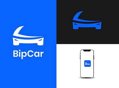 "BipCar" Logo abstract logo app logo car logo graphic design logo design minimal logo modern logo