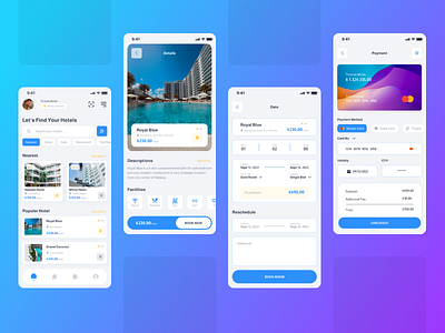 Hotel App User Interface apartment app hotel landing landing page page portfolio ui uiux ux web