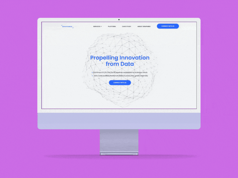 Graphbee Landing Page branding clean design landing page minimal ui ui ux ux web webflow website